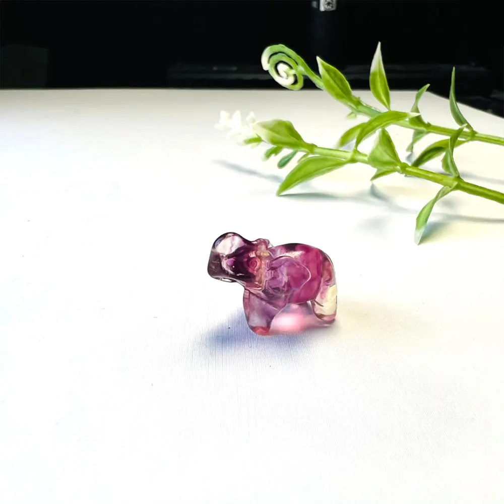 Резьба по кристаллу слона мини-резьба флюорита кристаллы и камни целебная статуя