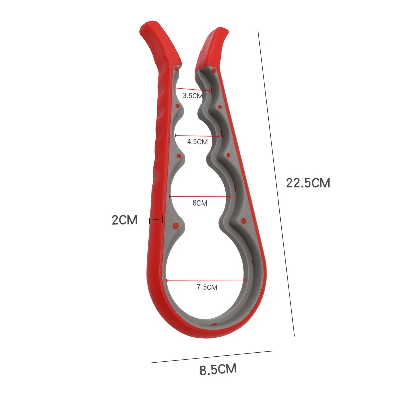 

Многофункциональная открывалка для банок 4 в 1 красная