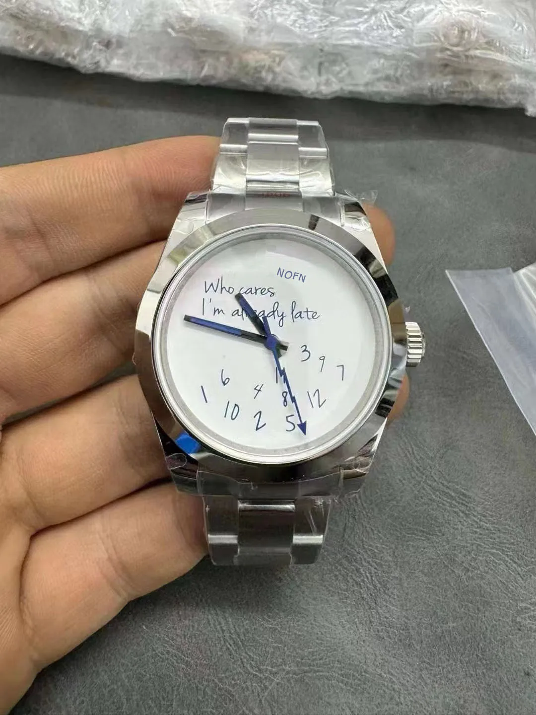 Фото Фирменный Nofn Who Cares 904L Best Blue Dial on Oyster Bracelet VR3131/2836 40 мм подарочные водонепроницаемые мужские наручные часы №1