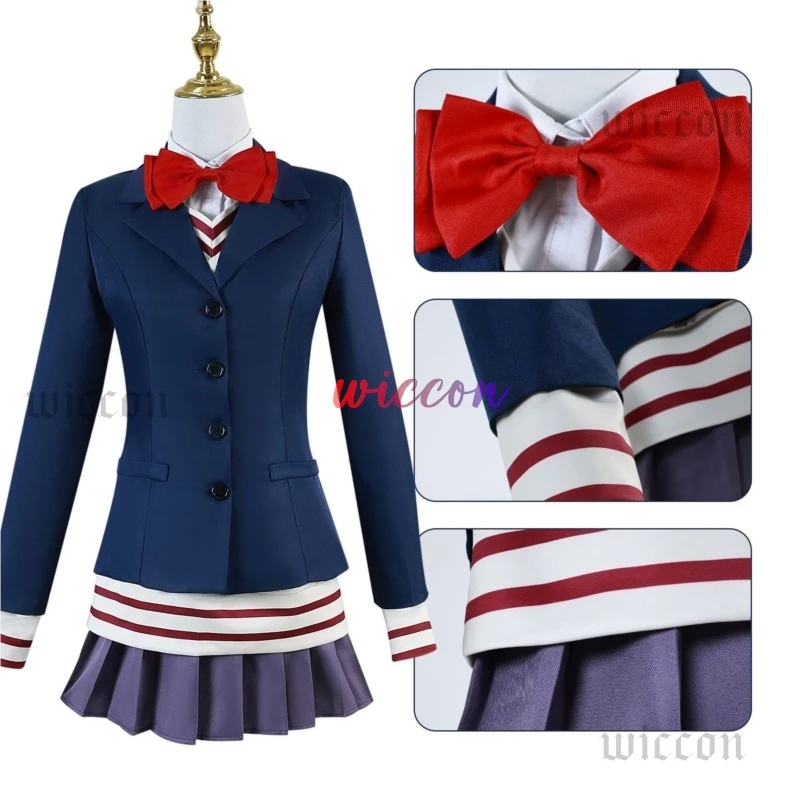 Аниме Dandadan Косплей Aira Shiratori Костюм Jk Школьная форма Маска Платье Пальто Розовый