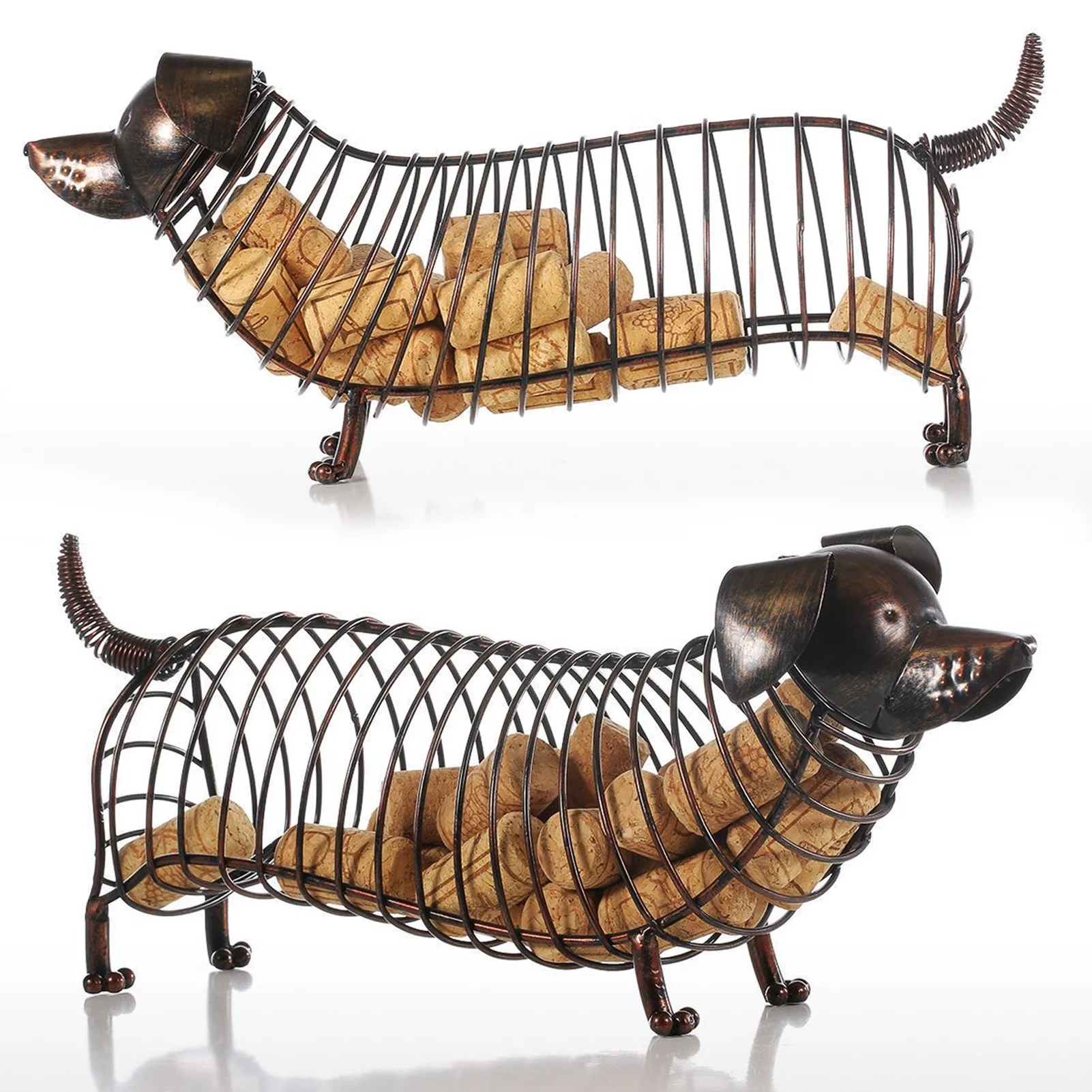 

Металлический держатель для пробки вина, современный антикоррозийный держатель для пробки вина в форме таксы, органайзер для хранения, декоративное украшение