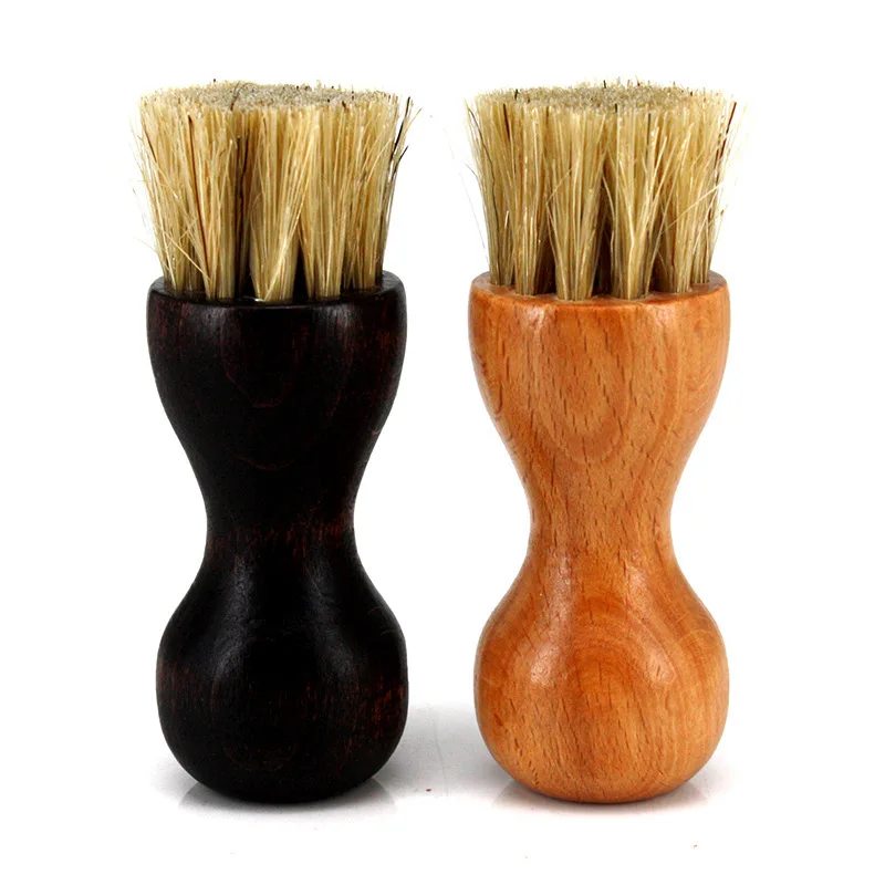 

Shoes Shine Brush Polish Bristle Hair Buffing Brush Wooden Handle Mini Gourd Shoes Oil Brush Home Bathroom Cleaning Supplies