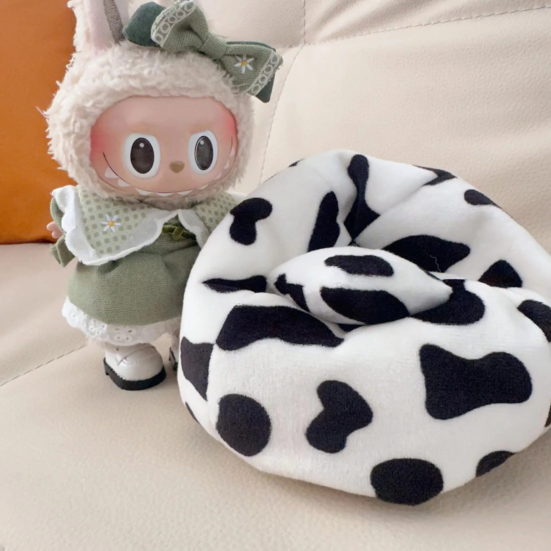 17cm Labubu Idol Dolls Clothes Cute Green Skirt Accessories Korea Kpop Exo Clothing Hoodie Plush Doll'S No Doll