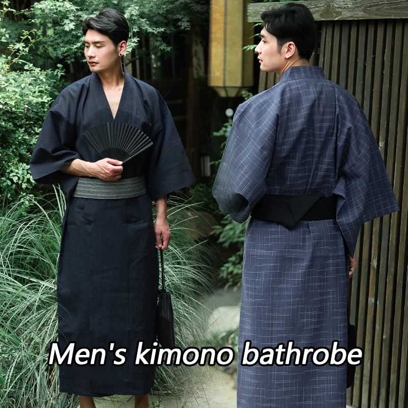 14 Styles Traditional Japanese Kimono Robe Pajamas Men Samurai Cosplay Costume Gown Suit Housewear Sleepwear Bathrobe Sauna Wear