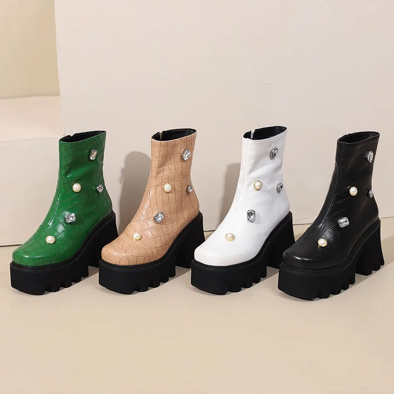 Женские сапоги из натуральной кожи MORAZORA черные до середины икры на толстом