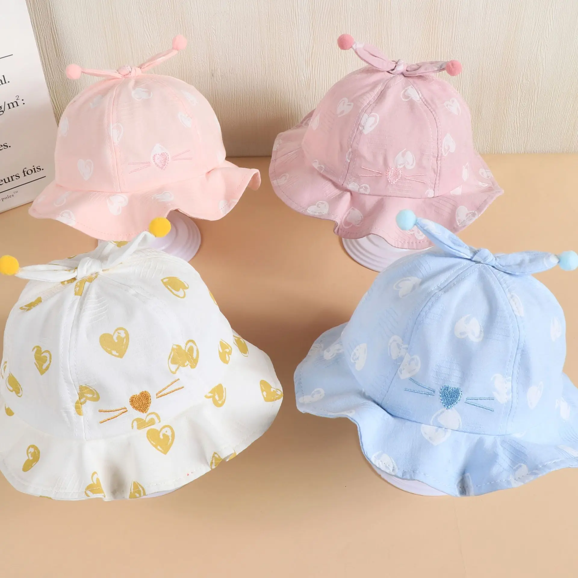 

2022 New Spring Summer Outdoor Baby Girls Hat Lace Bowknot fisherman hat Baby Sun Hat Kids Sun Caps Toddler Sunscreen Cap