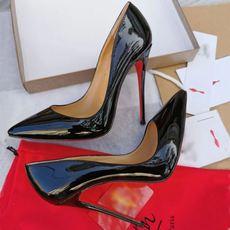 

Так что Кейт! Женские туфли-лодочки с острым носком, красные туфли из натуральной кожи на высоком каблуке 8 см, 10 см, 12 см, Размеры 35-43