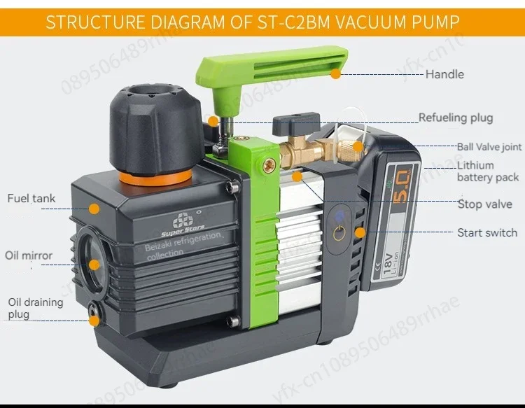 Умный вакуумный насос с бесщеточным двигателем перезаряжаемый литиевый
