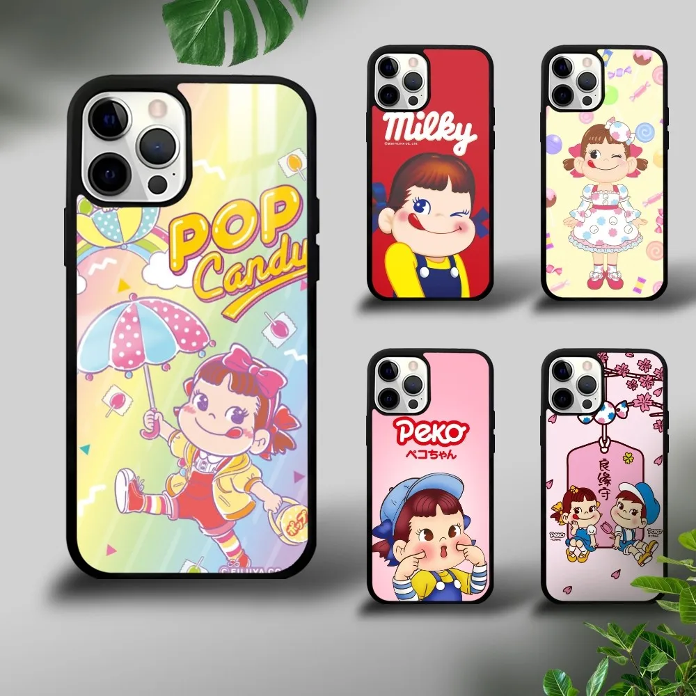 Чехол для телефона F-Fujiya Milky P-Peko-Chan iPhone 16 15 14 13 12 11 Pro Xs Max Mini Plus Celulares Hard Funda