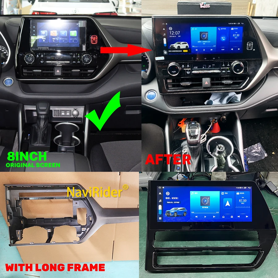 

12,3-дюймовый автомобильный радиоприемник для TOYOTA CROWN KLUGER Highlander 2022 2023 2024, мультимедийный плеер, GPS Carplay, авторадио, стерео головное устройство Navi