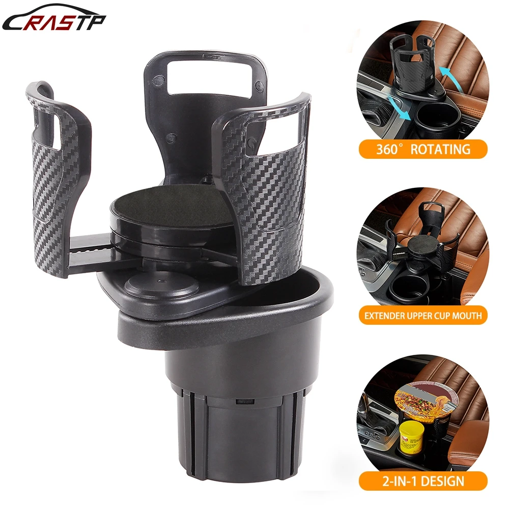 

2 in 1 Car Anti-Slip Cup Holder 360 Degree Rotating Water Wheel Cup Holder Multifunctional Double Cup Car Cup Holder Extender