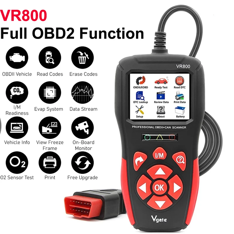 Профессиональный сканер OBD2 диагностический инструмент Vgate VR800 Автомобильный сканер Egine OBDII и EOBD считыватель кодов для всех автомобилей после 1996 г.