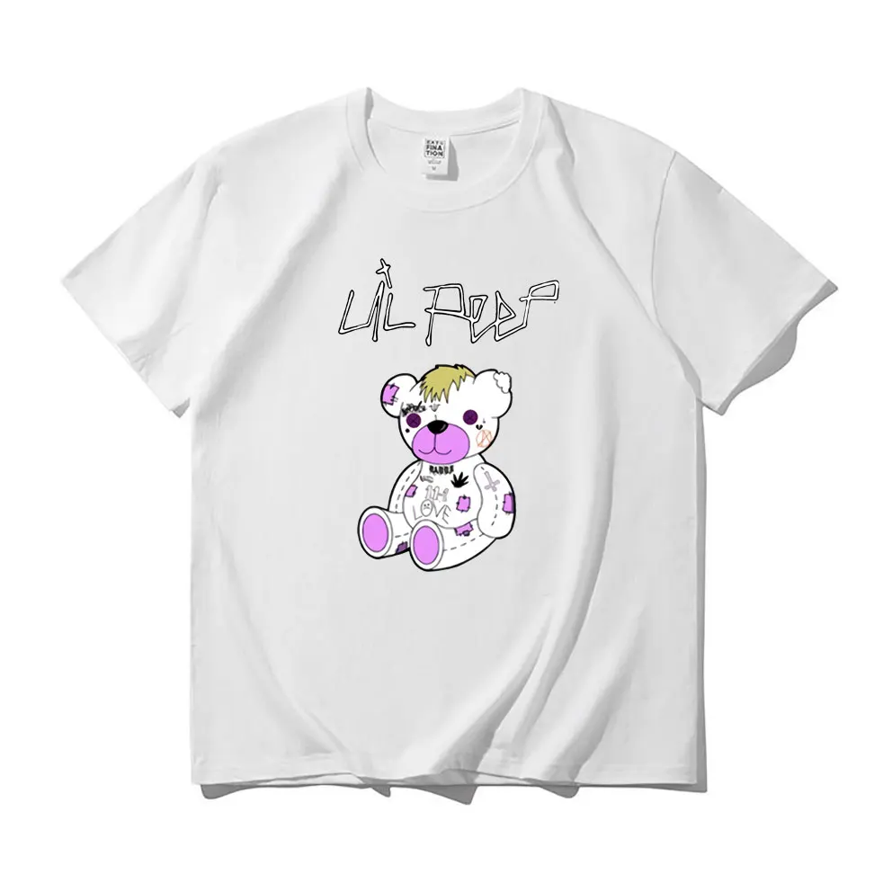 

Lil Peep Graphic Print Tshirt Bear Pattern T-shirts Men Women Rapper Cartoon T Shirts Cry Baby Tee Hip Hop T Shirt Short Sleeve