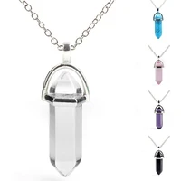 clavicle chain practical lightweight fine workmanship faux crystal stone pendant necklace clavicle necklace for friends