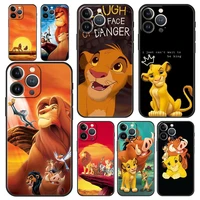 the lion king anime simba luxury phone case for iphone 13 mmini 11 12 pro max 7 8 plus se 2020 x xr xs soft black cover fundas