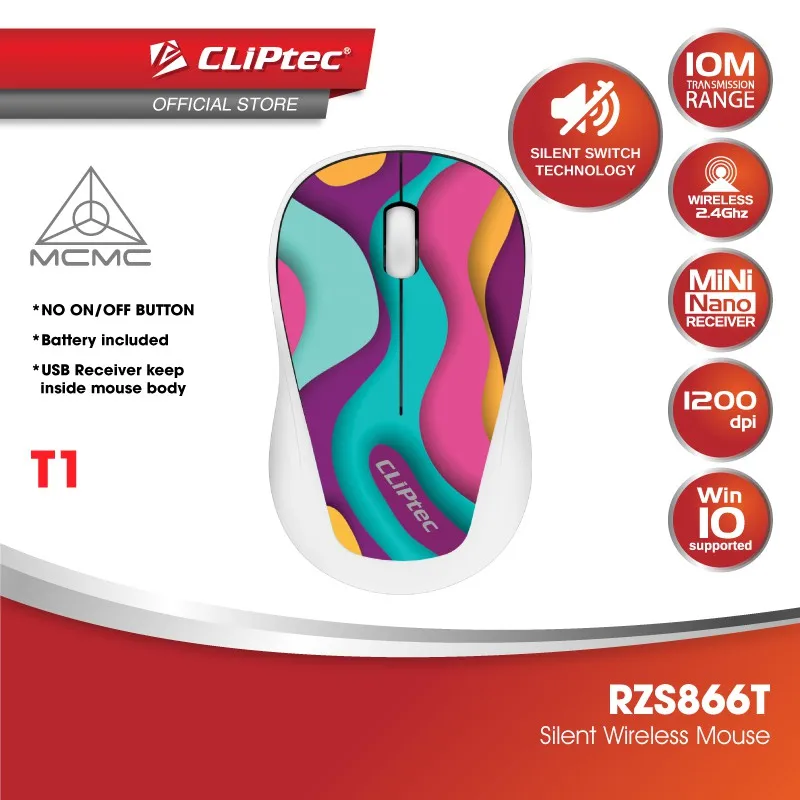 

CLiPtec XILENT-TRAX Wireless Silent Mouse (2.4Ghz) RZS866T