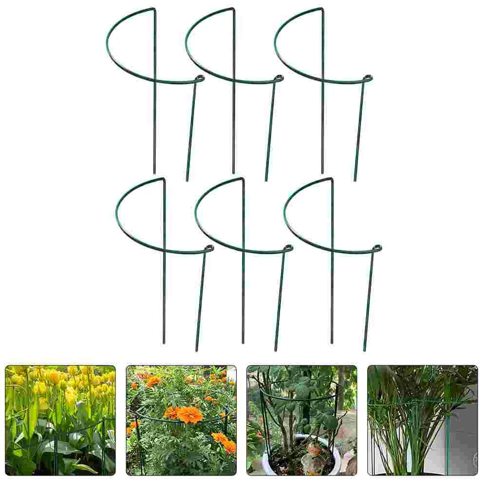 

6 Pcs Support Climbing Plants Holder U-shaped Trellis Indoor Metal Stake House Frame Orchid Racks