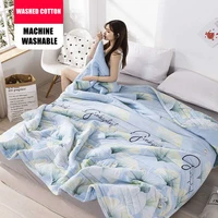 double duvet washed cotton cooling summer blanket machine washable couple bed quilt thin air conditioning comforter bedspread