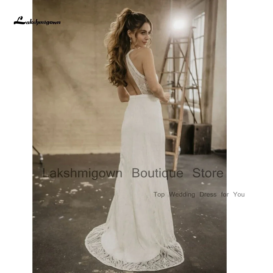 Lakshmigown роскошное кружевное свадебное платье русалки в стиле бохо с открытой