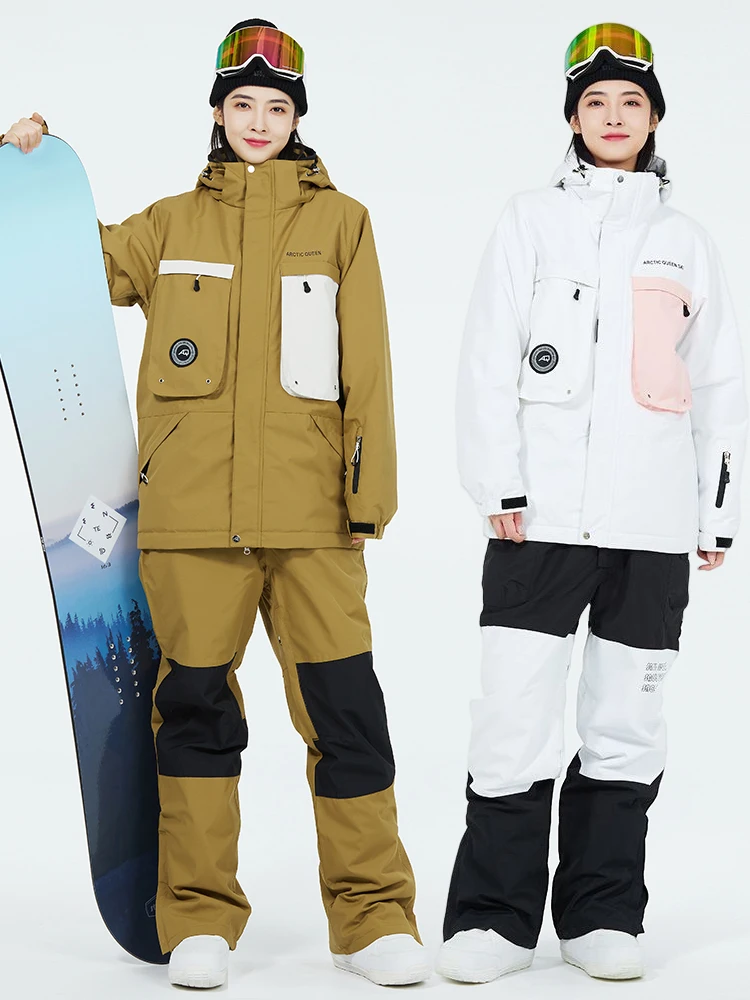 Women's Ski suit Winter Outdoor Sports Waterproof and Warm Overalls Ski jacket and Ski Pants for Skiing and Snowboarding