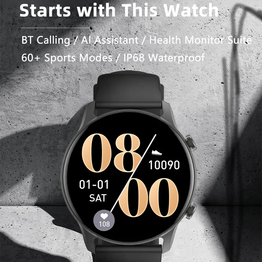 Smartwatch Sport Women Men Call Bluetooth 280mA Battery IP68 Waterproof  Heart Rate Tracker Ladies Smart Watch Call Android IOS