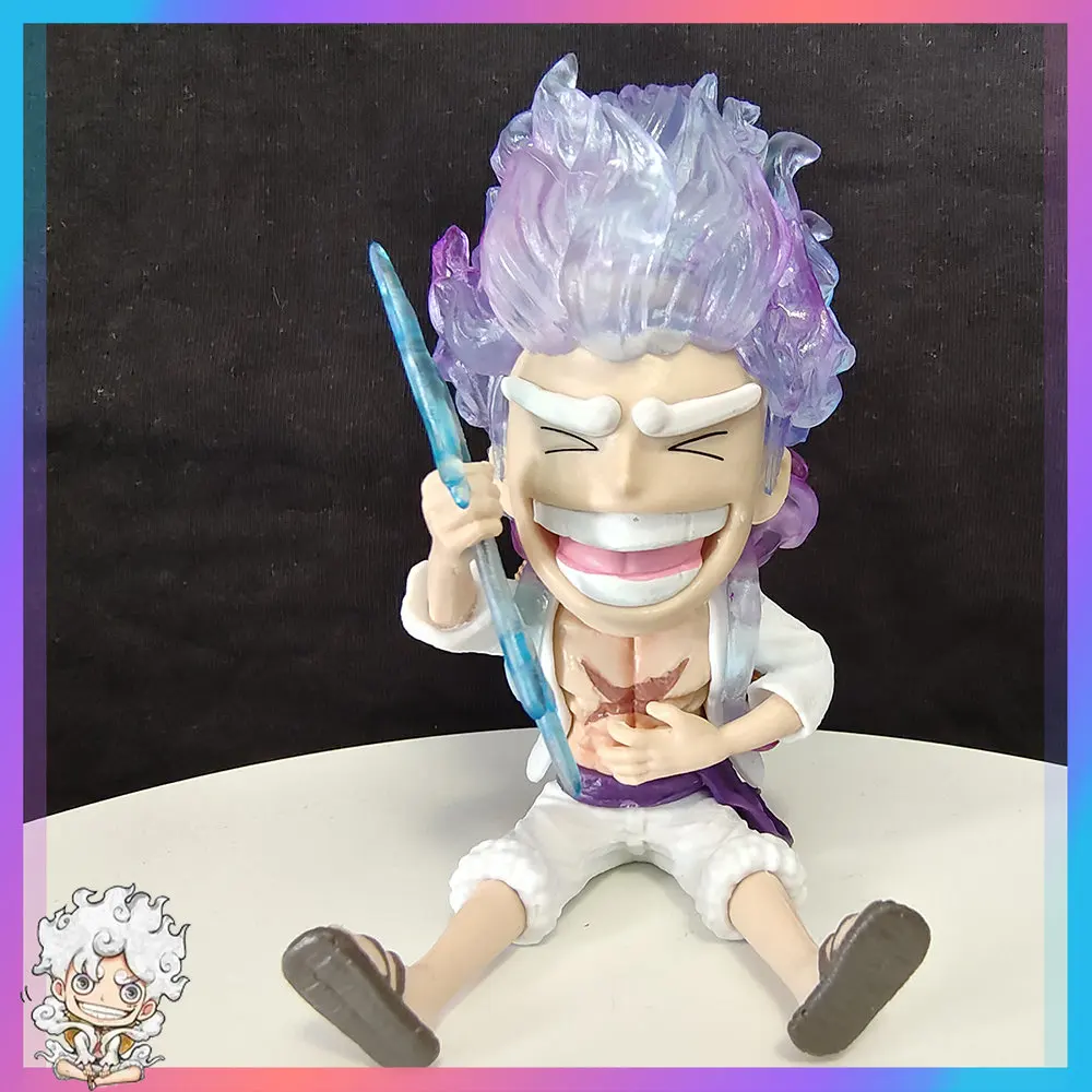 

One Piece Anime Figure Nika Luffy Gear 5 Sitting Posture Figurine Sun God Luffy PVC Anime Figure Collectible Model Doll Toys