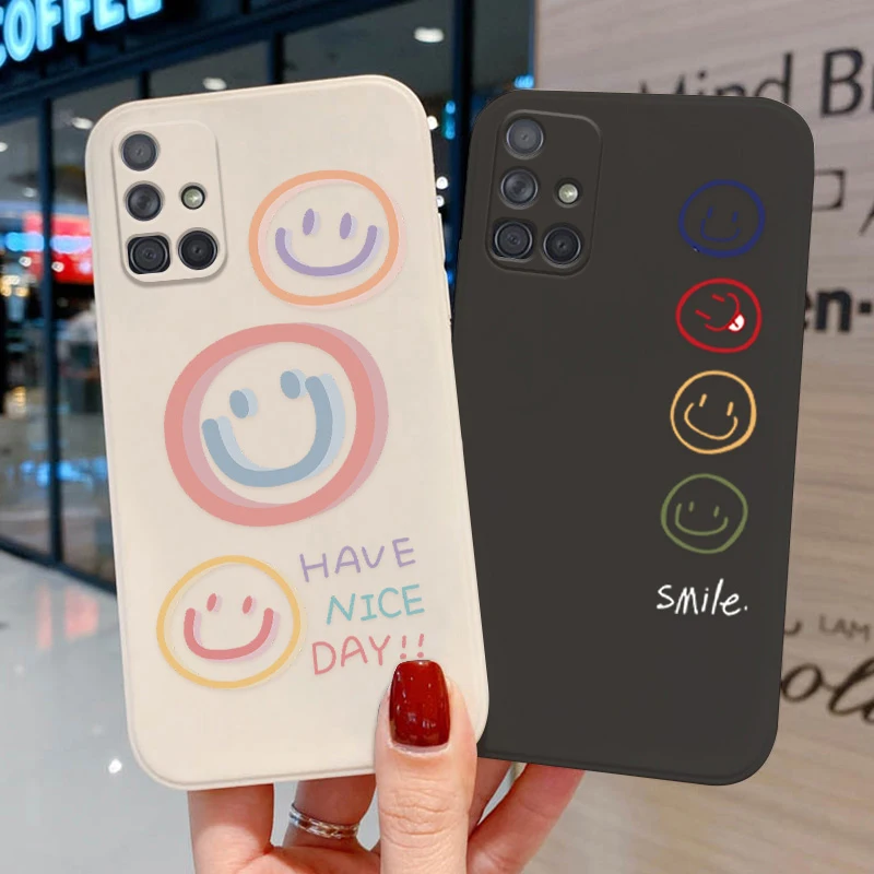 

Soft Case For Samsung A12 Case For Samsung Galaxy S21 Ultra S21 Plus S20 FE A54 A51 A52 A52S 5G A72 A71 A32 A21S Smiley Covers