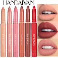 6 colors matte nude lipstick waterproof lip liner pencil long lasting non stick cup sexy red brown lips tint makeup comestic