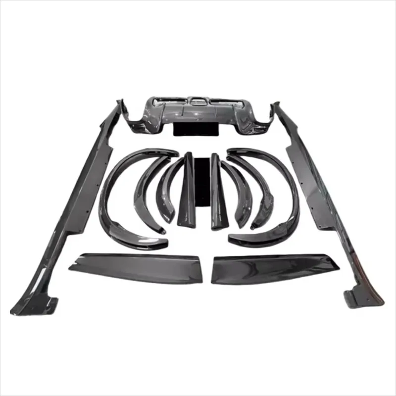 OEM стиль сухого углеродного волокна передняя губа боковая юбка задний диффузор