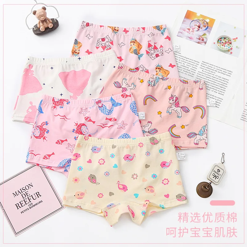 5 шт./Лот хлопковые трусы для девочек 1-7 лет |