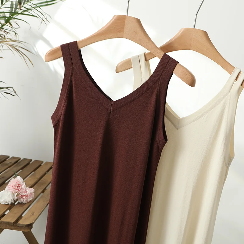 Вязаные платья на бретелях летнее женское вязаное длинное платье без рукавов