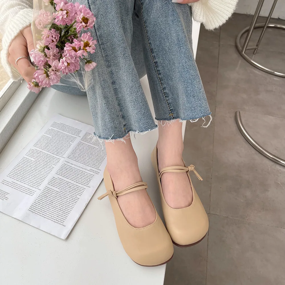 Women's Flat Shoes Spring Autumn Solid Female Shoes Square Toe Mary Shoes New Women Single Shoes Soft Sole Comfort  Lady Shoes