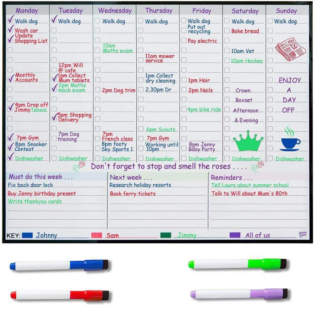 

Calendar Whiteboard Board Dry Erase Fridgewall Magnetic Planner Menu Magnet Weekly Family Calender Calander White Planning