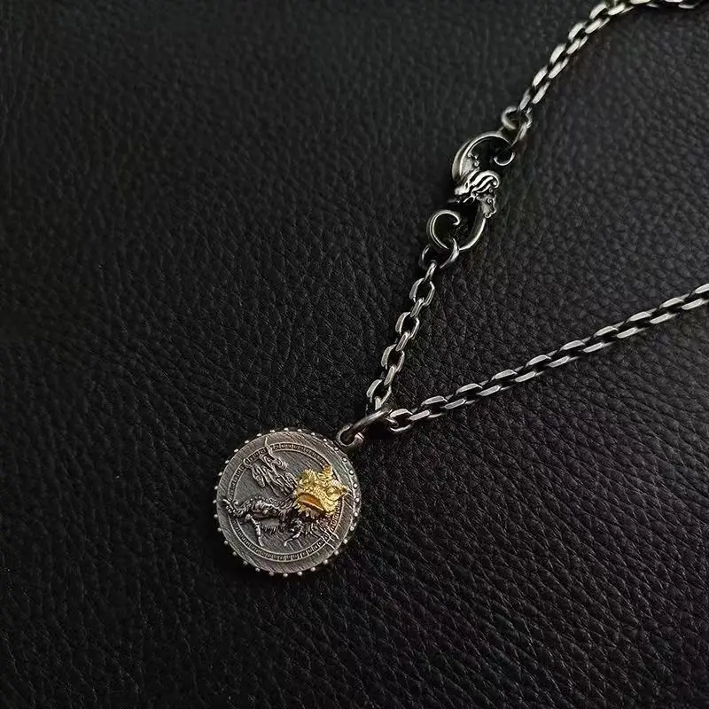 

Модное ожерелье YS, аксессуары для мужчин, брендовая подходящая ко всему шероховатая Серебряная цепочка в стиле ретро, плетеная маленькая цепочка, можно подобрать