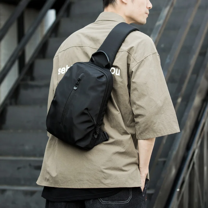 

Нейлоновая мужская сумка-слинг для IPad 9,7 дюйма, водонепроницаемая прочная тканевая легкая дышащая модная спортивная нагрудная сумка для телефона