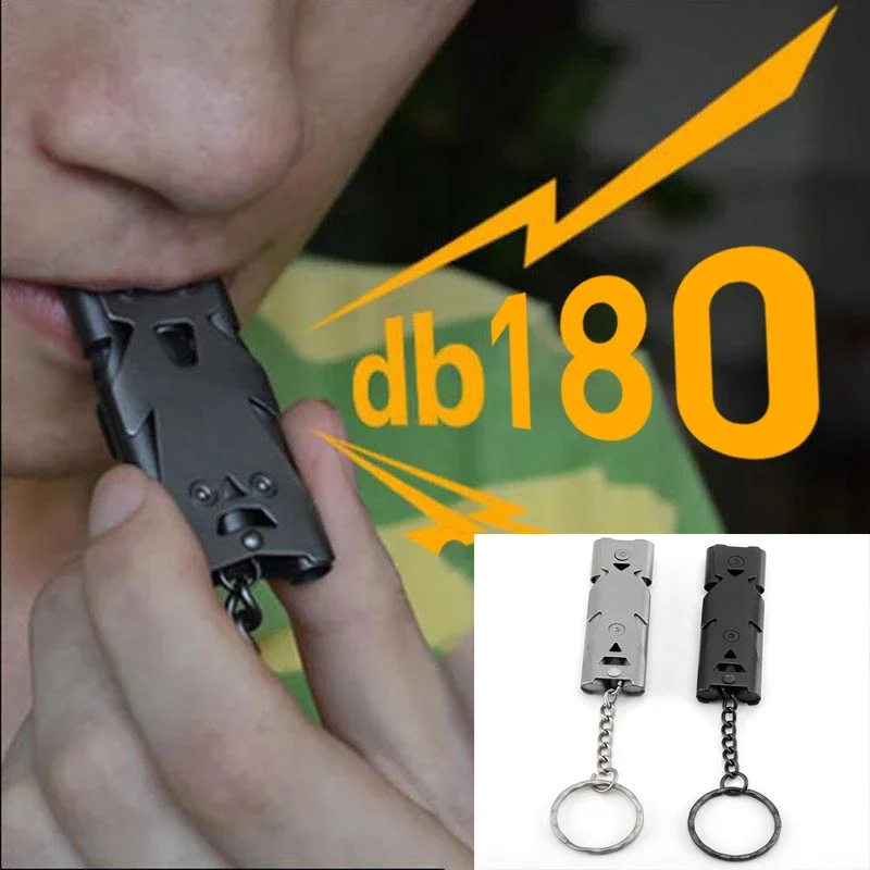 

Lifesaving Survival Db Tube Alloy Safety Tool Aluminum Outdoor Portable 180 Double Equipment Kit Whistle Camping Emergency