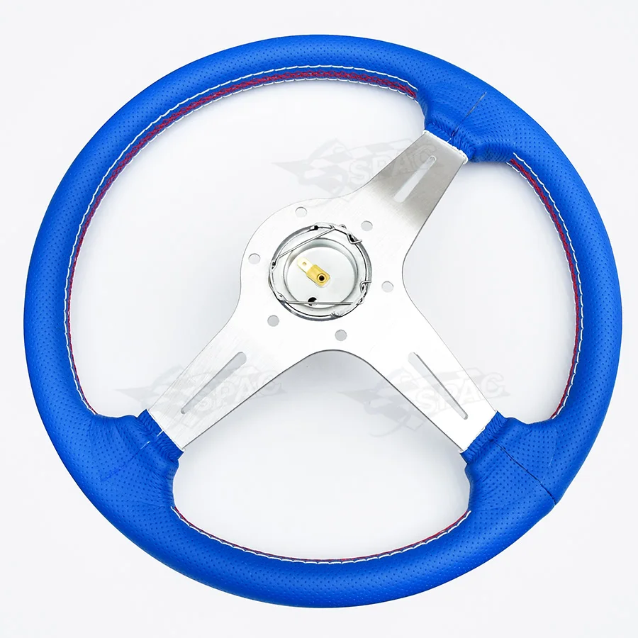 Руль JDM в спортивном стиле 350 мм глубокое отверстие кожаный материал игровое