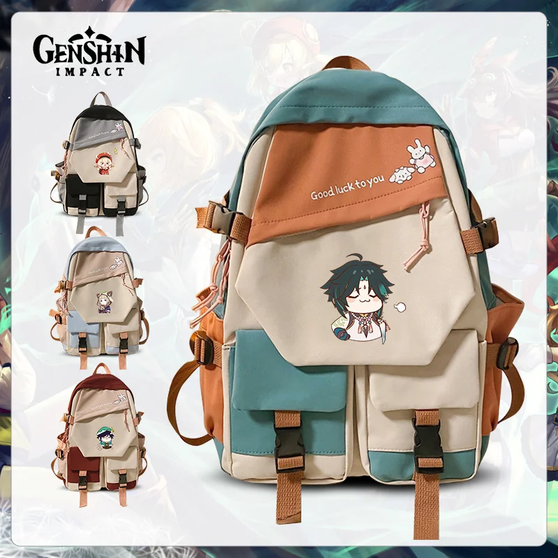 

Game Genshin Impact Klee Venti Backpack Students School Bag Cosplay Teenager Unisex Laptop Travel Rucksack Fashion Daily Gifts