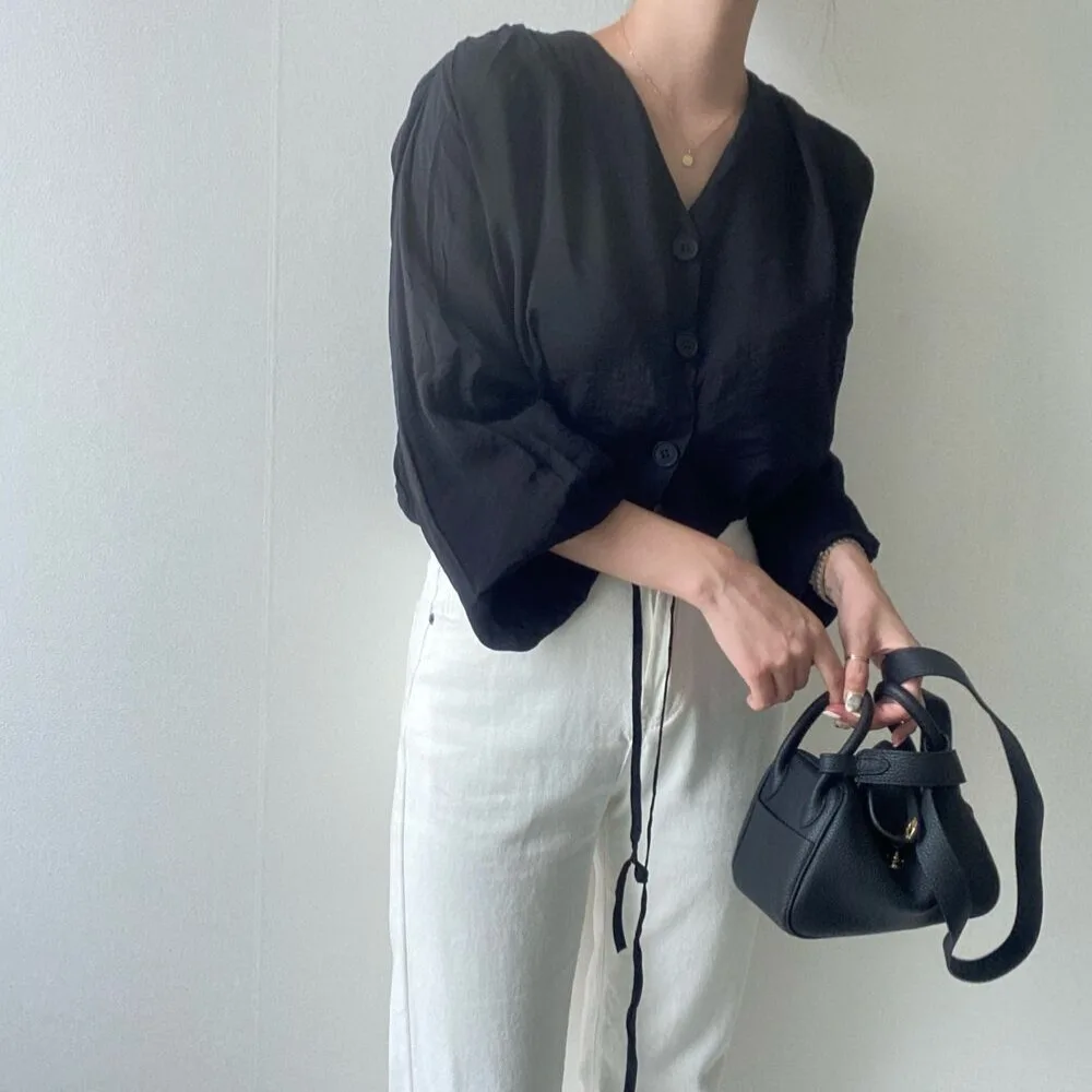 Повседневные рубашки с длинными рукавами на шнурке женская блузка v-образным