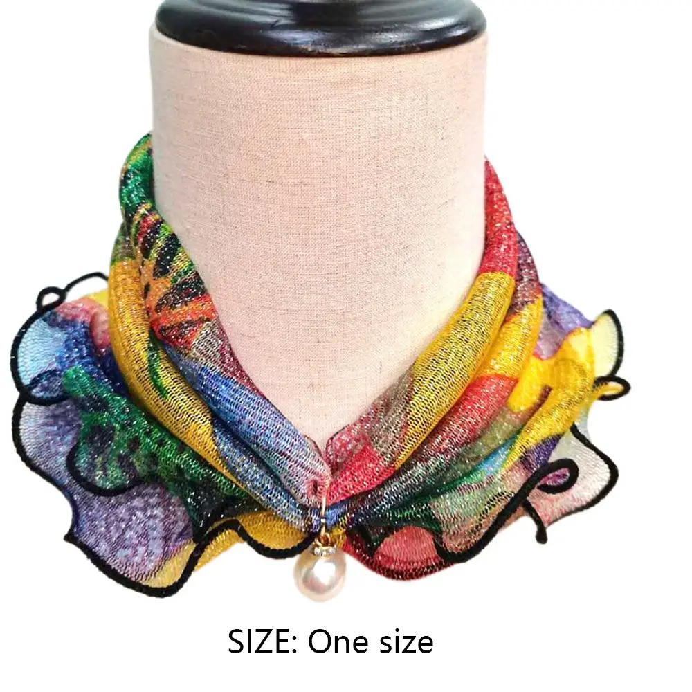 Элегантный декоративный женский шарф бандана платье Шелковый кружева