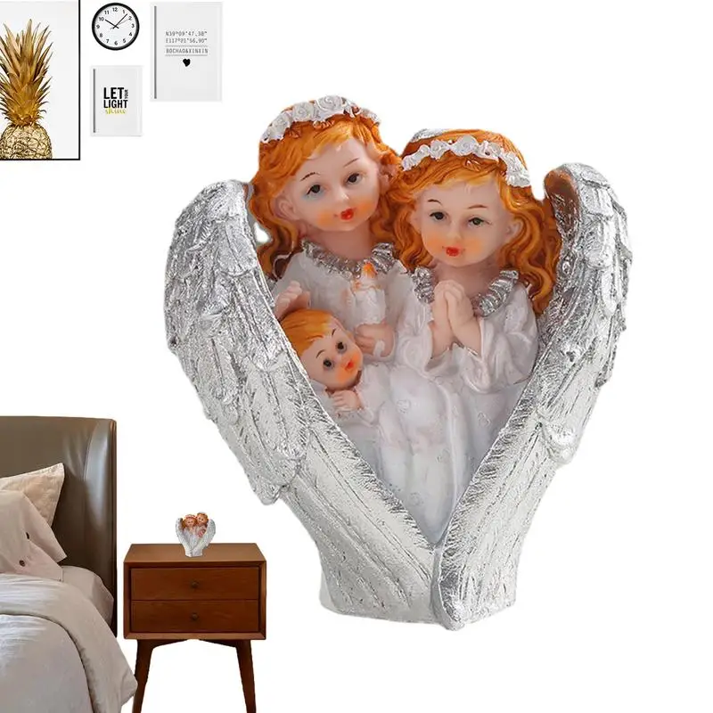 

N ordic Angel Prayer Statue Ceative Resin Prayer Family Angel Sculpture Figurines Table Centerpiece Decoration Xmas Home Navidad