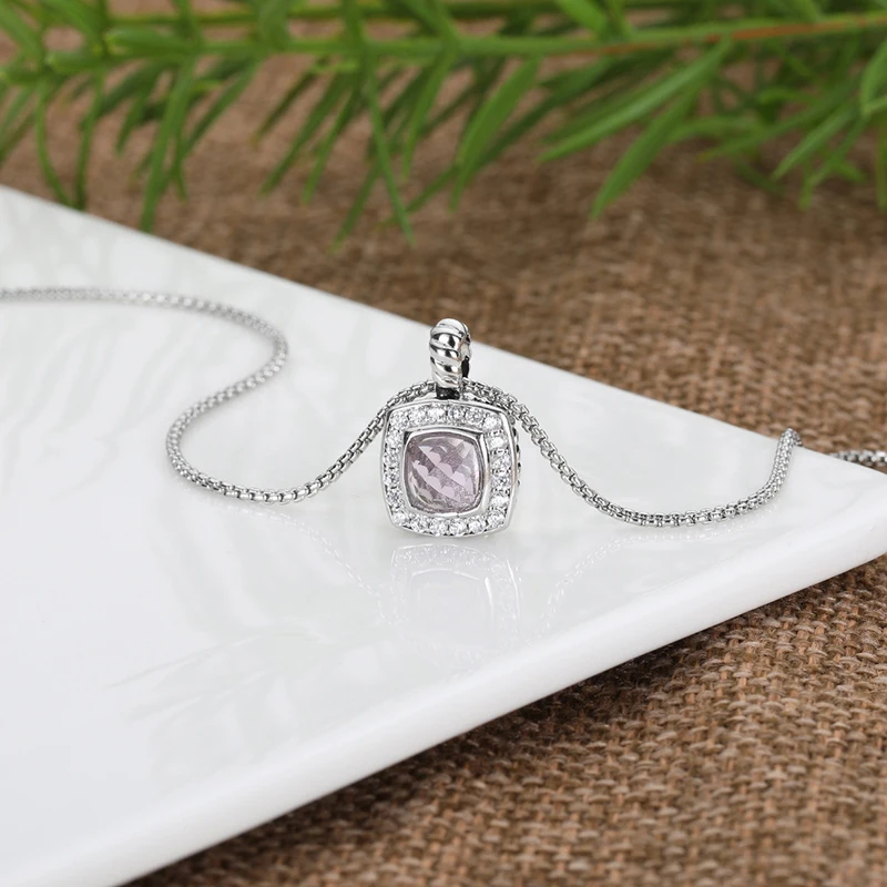 

New Black Rings Zircon Synthetic Amethyst Pendant High End Jewelry For Women