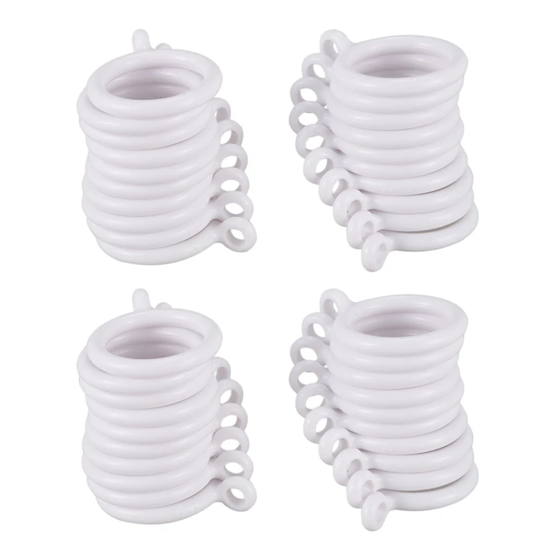 

40X White 25Mm Inner Plastic Curtain Rings