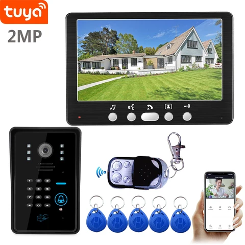 Видеодомофон SYSD, 7 дюймов, Wi-Fi, 1080P, RFID - изображение