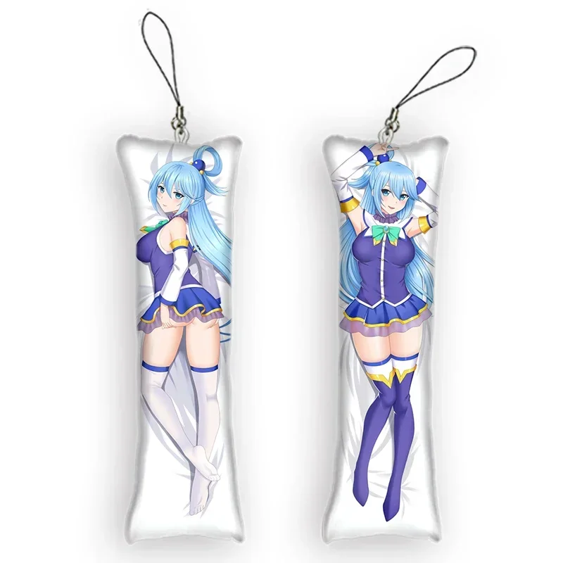 Мода 4x12 см брелок Dakimakura двусторонний мини аниме подвесной орнамент для телефона