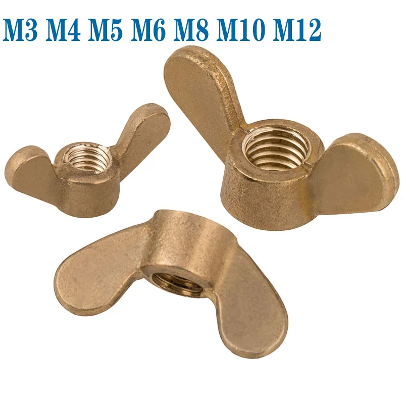 

Butterfly Nut Hand Tighten Wing Nuts Solid Brass Fastening Nut Hand-tightened Drive M3 M4 M5 M6 M8 M10 M12