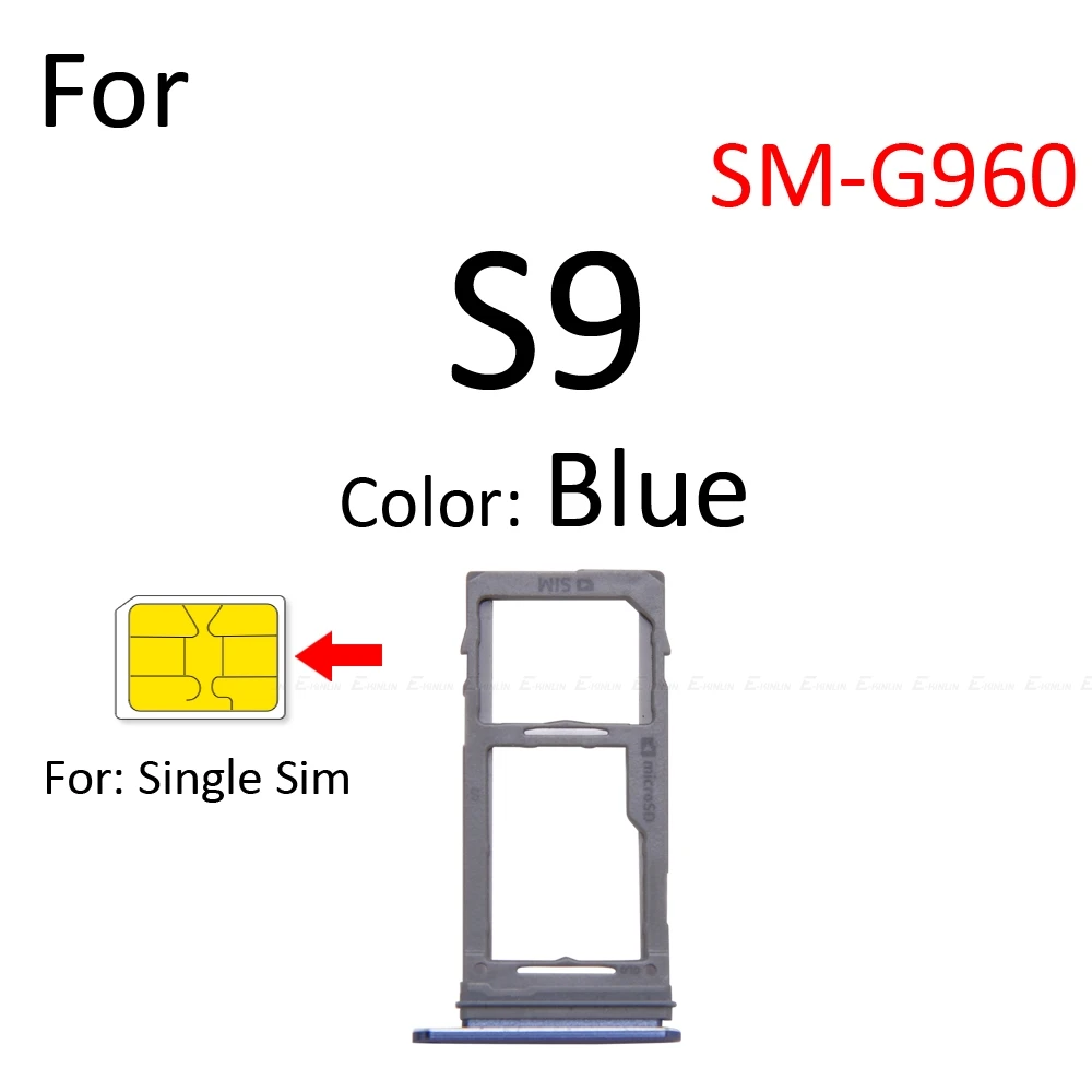 Фото Лоток для SIM-карты/Micro SD, держатель слота, контейнер, разъем, адаптер, детали для чтения для Samsung Galaxy S9 Plus G960 G965 №4