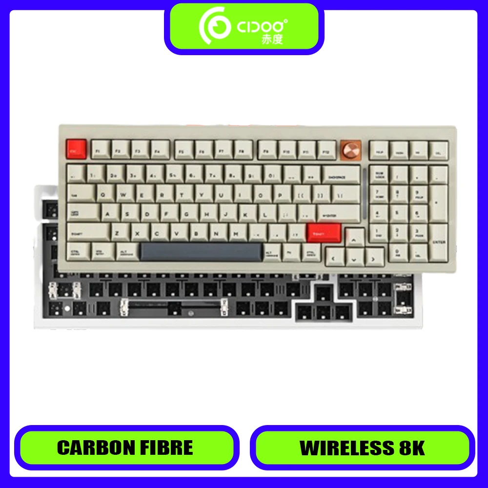 Механическая клавиатура Cidoo V98 многофункциональная ручка три режима Bluetooth