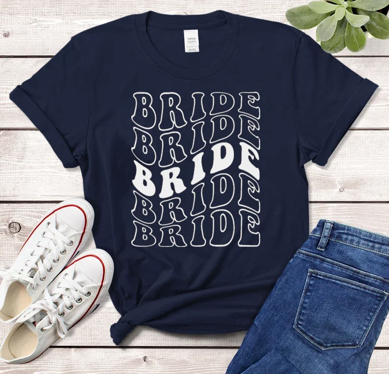 

Bride shirt Comfort Colors Getting ready bachelorette party shirt Groovy wedding Bridal 100% cctton Fashion Streetwear Harajuku