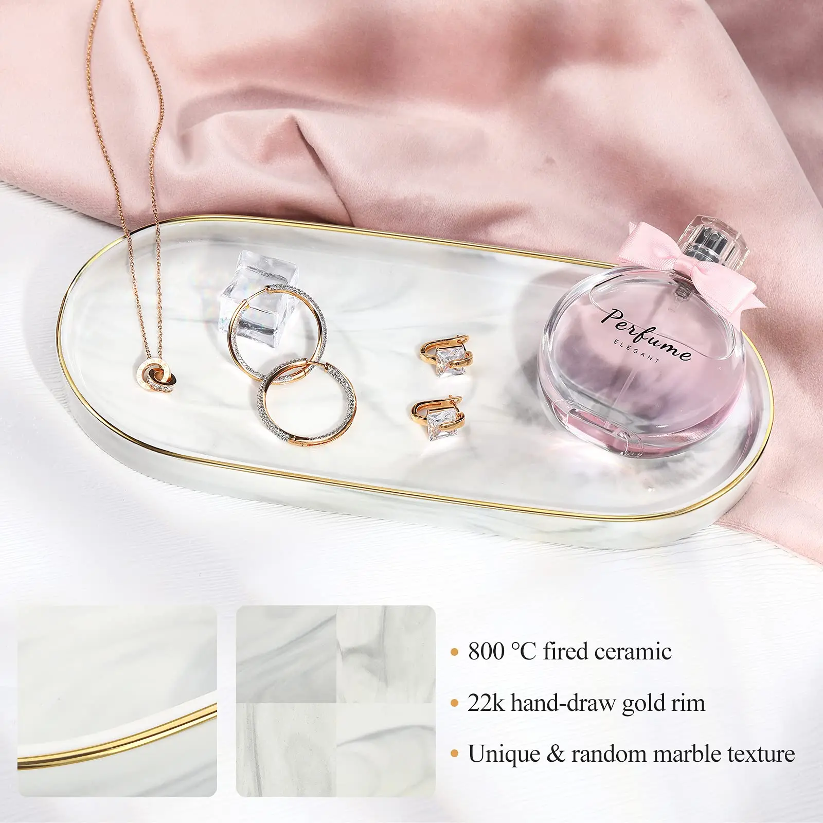 Luxspire Туалетный столик для ванной комнаты Мраморный керамический комод Блюдо